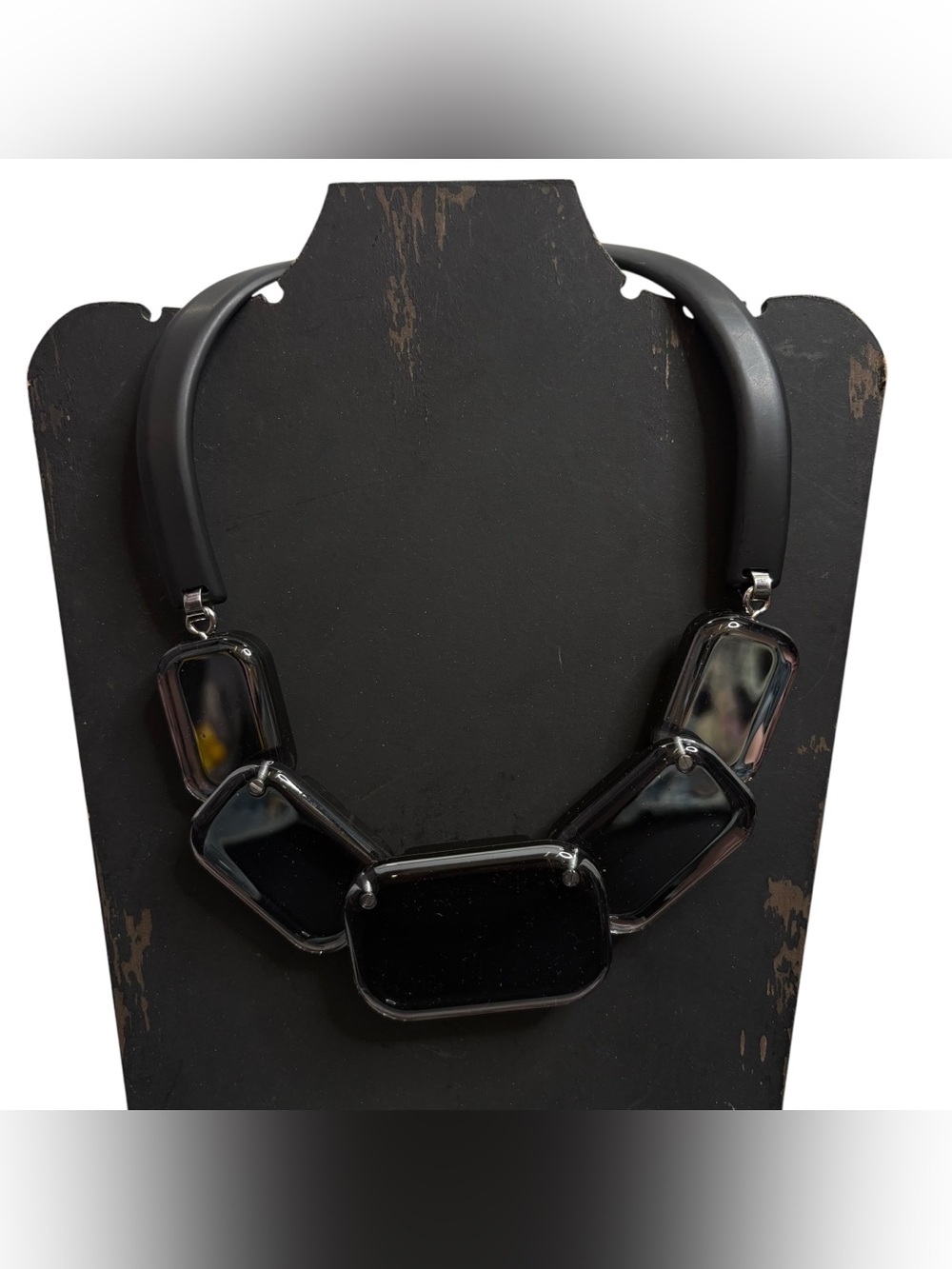 LAFAYETTE 148 Chunky Black Statement Choker Necklace Vintage EUC